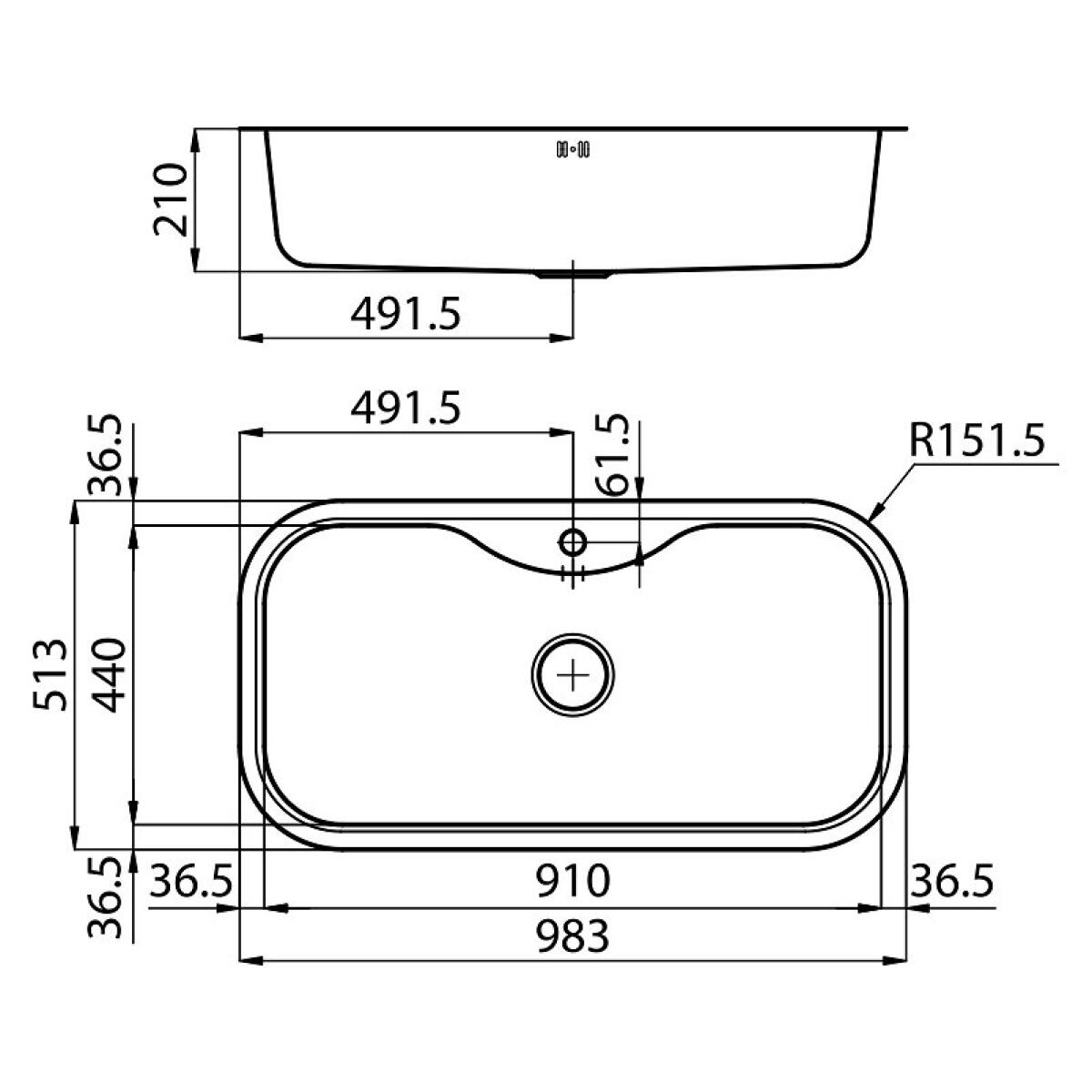 Foster 1055600 Uragano Filotop Lavello inox ad incasso Rettangolare Acciaio inossidabile - immagine 4