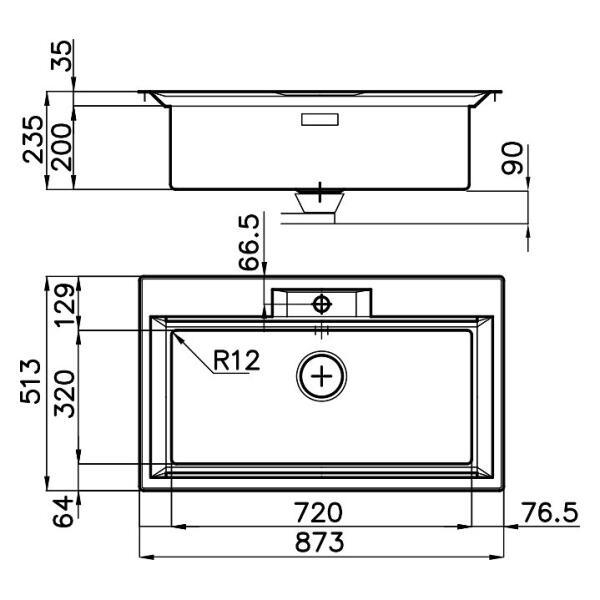 Foster 2977060 Lavello FL 87 1V Filotop ad incasso inox - immagine 2