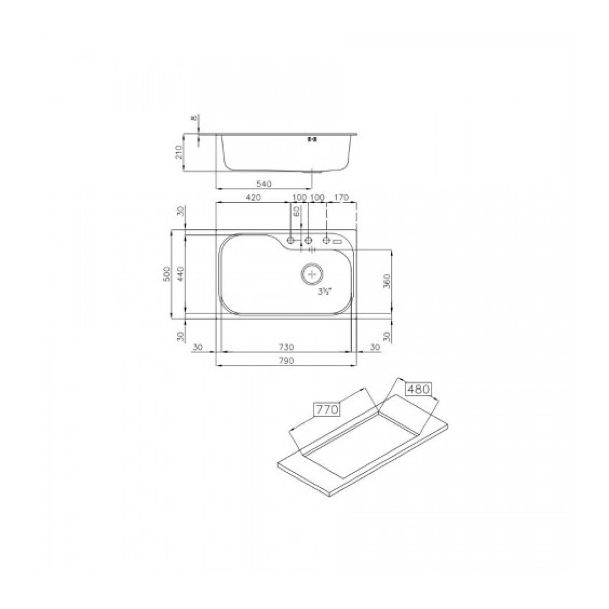 Foster 1579660 Tornado STD Lavello inox montato su piano Rettangolare Acciaio inossidabile - immagine 2