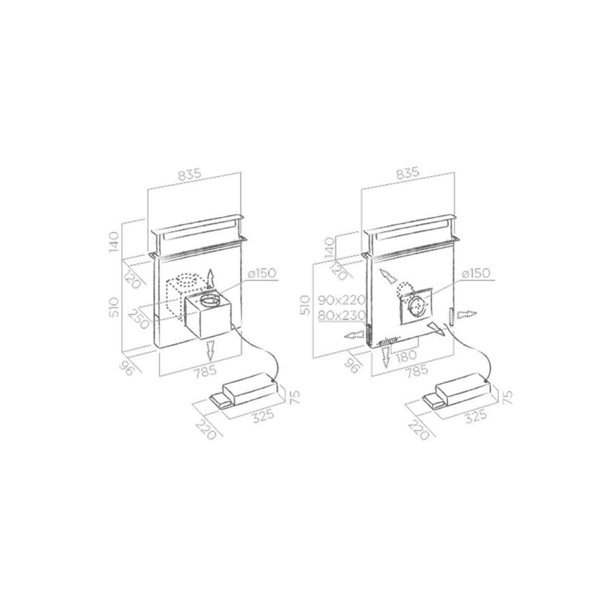 Elica Pandora GME BL/A/90 Integrato 680m³/h A Nero PRF0120981 - immagine 2