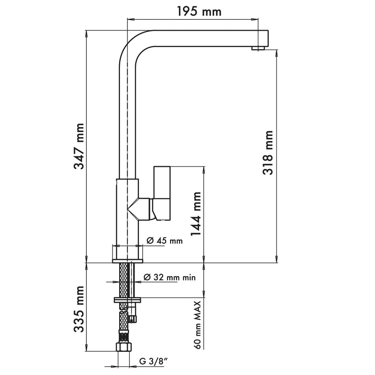 Plados VENMIXL UG95 Miscelatore Cucina Monocomando - immagine 3