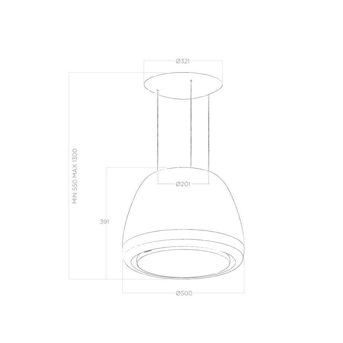 Elica Edith CLASSIC/F/50 Cappa aspirante a isola Bianco A PRF0098360 - immagine 2