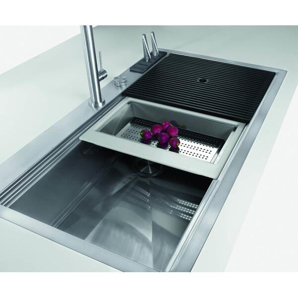 Foster 1017050 Lavello Milano filotop - cm 102X56 - acciaio spazzolato 1 vasca - immagine 5