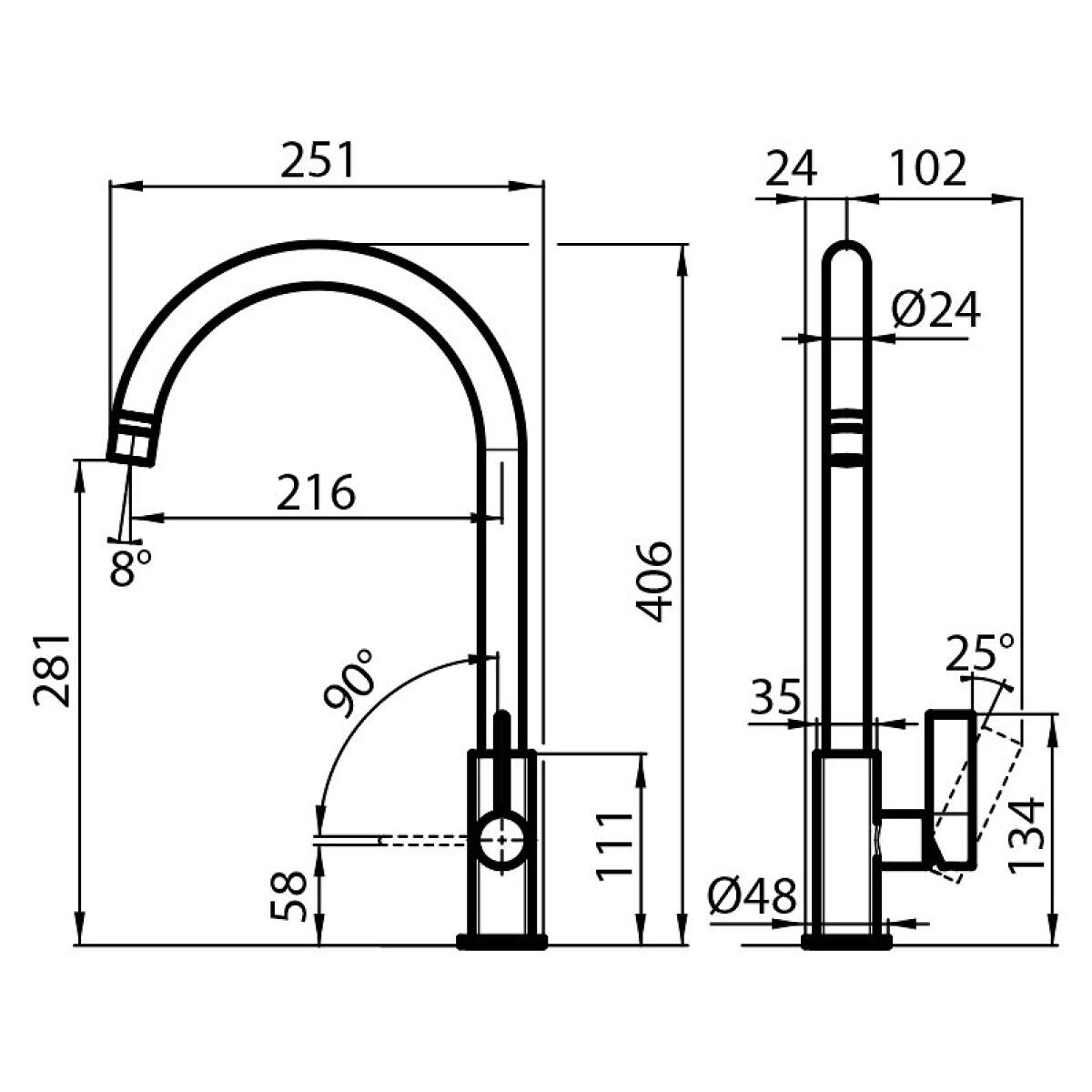 Foster 8441000 Miscelatore Delta cucina monocomando - cromo - immagine 2