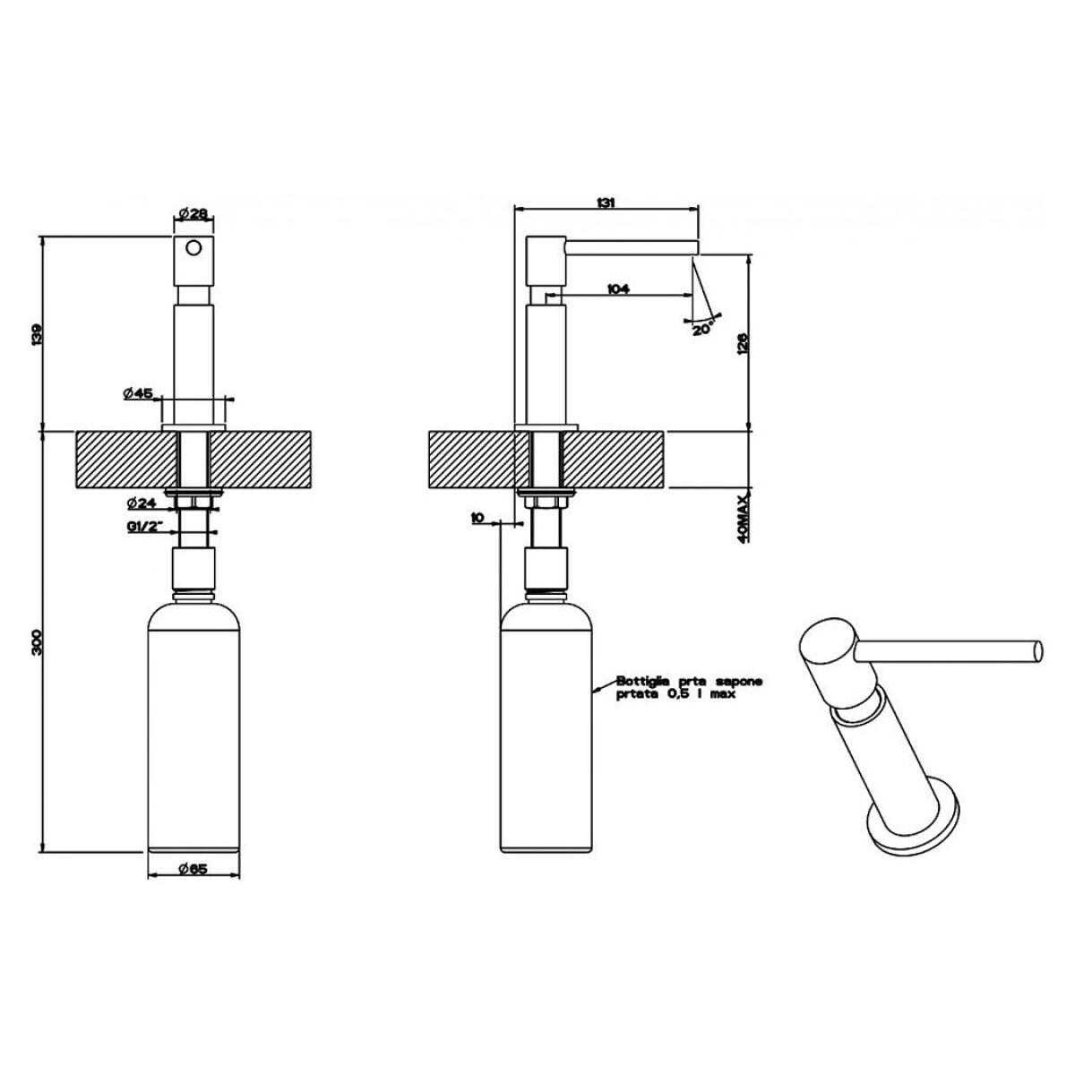 Foster 8520010 Cromo dispenser EVO di sapone e creme - immagine 2