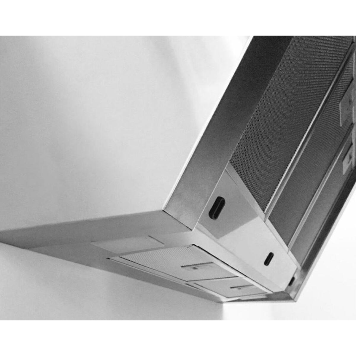 Foster 2450 Cappa FL Slim aspirante a parete cm 90 - acciaio satinato vetro nero o bianco - immagine 4