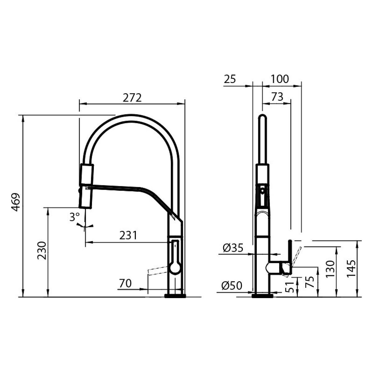 Foster 8425100 Miscelatore Milanello cucina monocomando con doccetta - INOX satinato - immagine 2