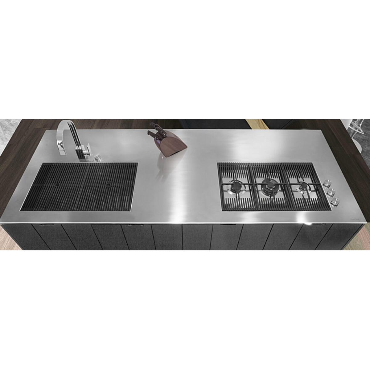 Foster 7681000 Milanello Piano cottura a gas cm 112x48 filotop acciaio spazzolato - immagine 3