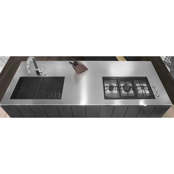 Foster 7681000 Milanello Piano cottura a gas cm 112x48 filotop acciaio spazzolato - immagine 3