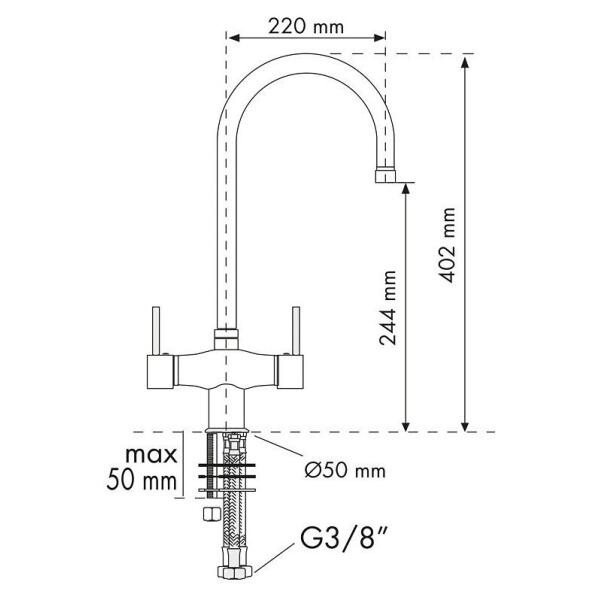 Miscelatore Plados FLO60 monocomando a 3 vie per erogare acque separate - immagine 5
