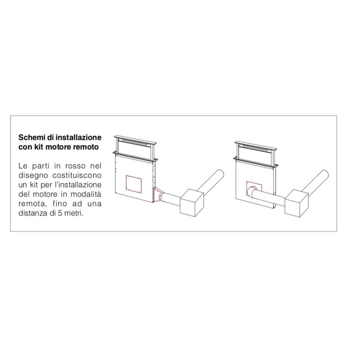 Foster 2451090 Ghost Cappa da piano cm 90 - acciaio satinato / vetro nero - immagine 2