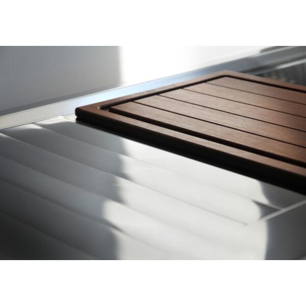Foster 4500052 Stripe Lavello semifilo 1 vasca Sx e gocciolatoio Dx cm 87 x 51 - inox spazzolato - immagine 3