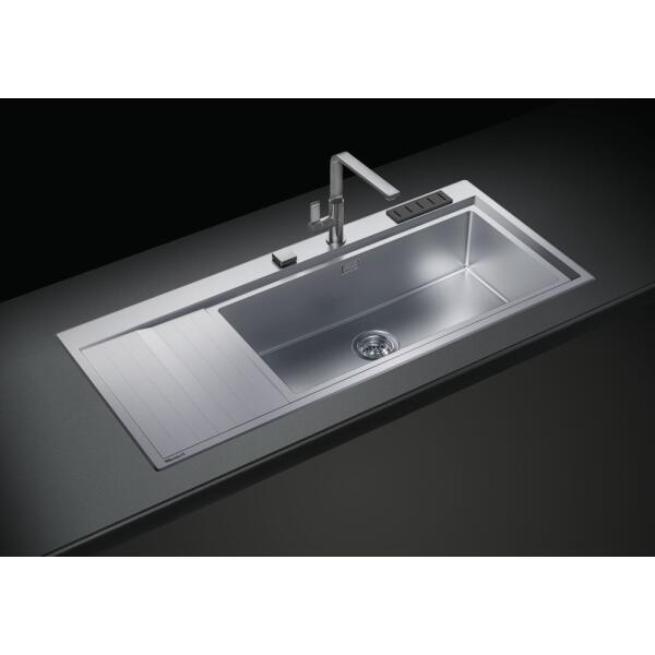 Foster 4504052 Stripe Lavello semifilo 1 vasca Sx e gocciolatoio Dx cm 117 x 51 - inox spazzolato - immagine 4