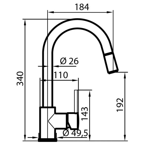 FOSTER MISCELATORE ARC PLUS 8421000 CANNA ALTA CROMO doccetta estraibile - immagine 3