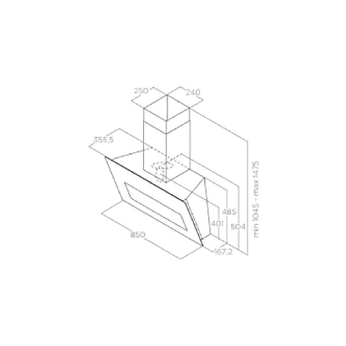 Elica Cappa BLOOM-S DEKT/A/85 parete cm. 85 - gres dekton - immagine 2