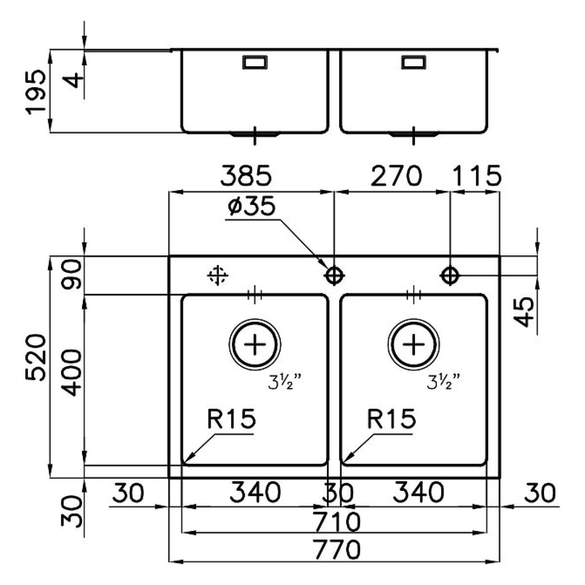 FOSTER 2279050 Lavello Ke R15 2v 34x40 Q4 Foster - immagine 2