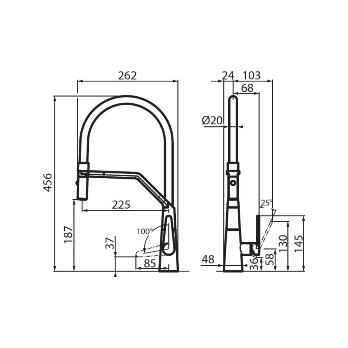 Foster 8521000 Miscelatore Fl cucina con bocca girevole cromo/nero - immagine 2
