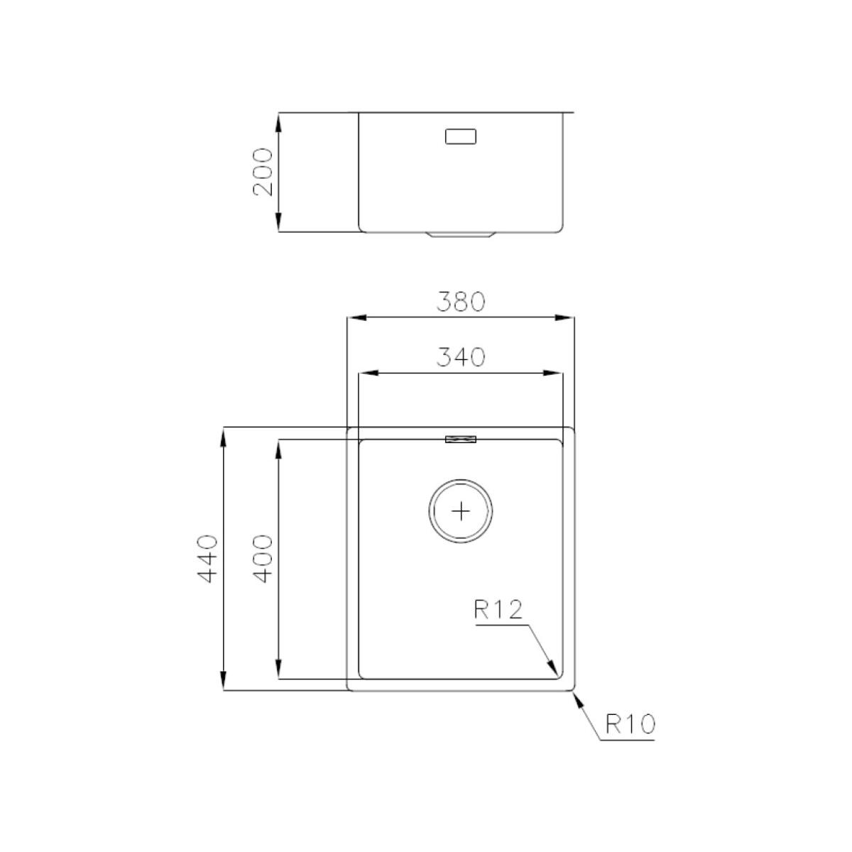 Foster 3353850 Lavello S4001 Sottotop 1 vasca cm 38 x 44 inox - immagine 2