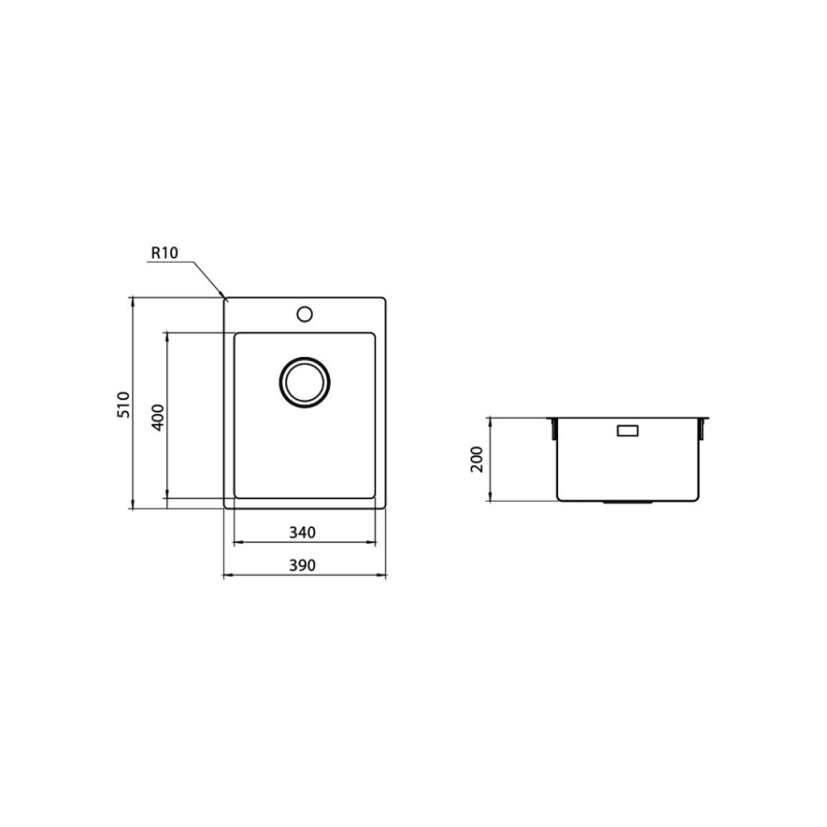 Plados SR3900 Lavello cucina in acciaio inox satinato a una vasca Filotop - immagine 2
