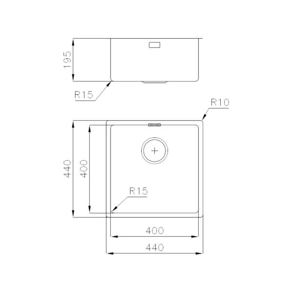 Foster 2156888 KE COPPER Lavello sottotop - cm 44 - acciaio PDV RAMATO vintage 1 vasca 40x40 - immagine 5
