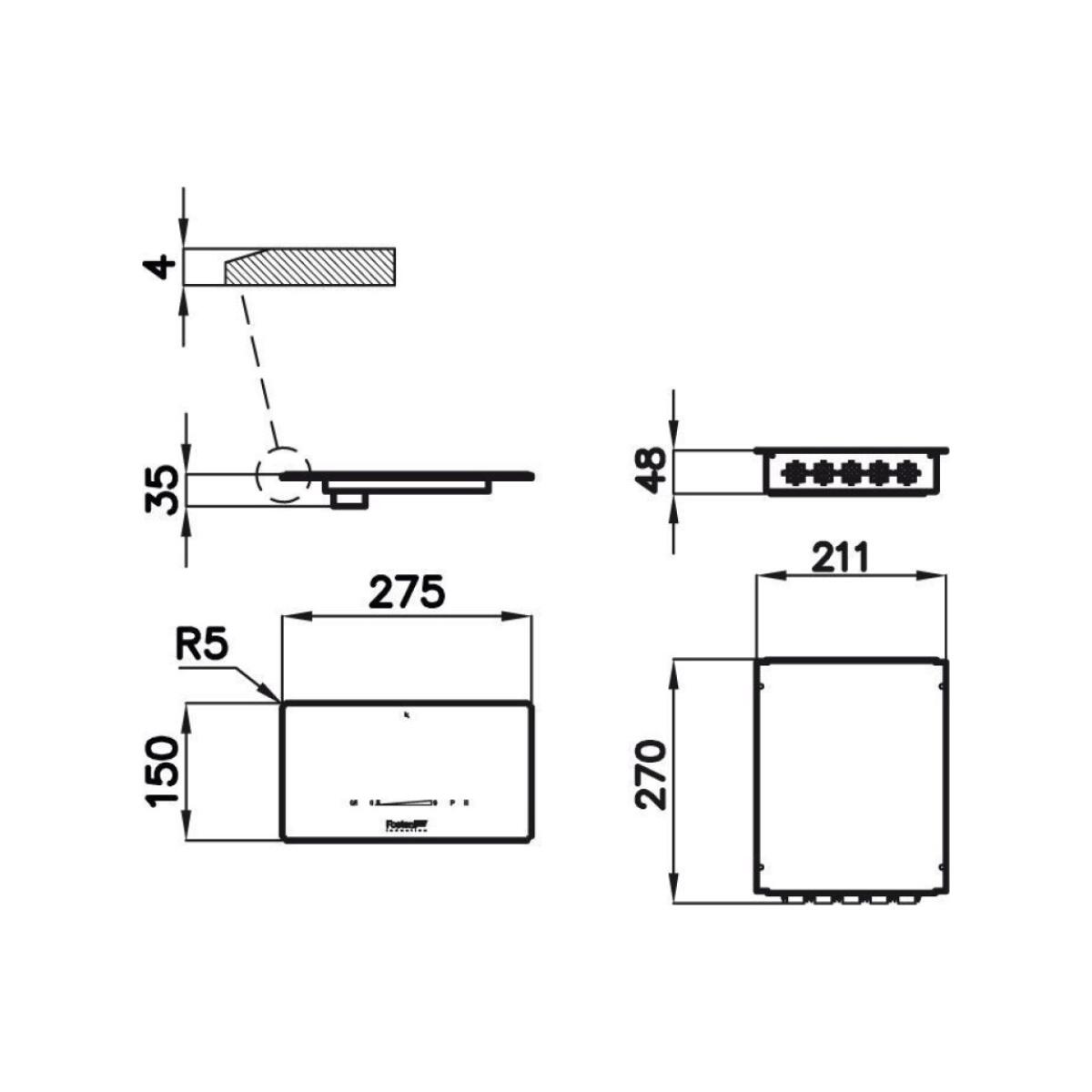 Foster 7367020 Modular Quadra Modulo touch control per 2 zone cm 28 vetroceramica nero - immagine 2