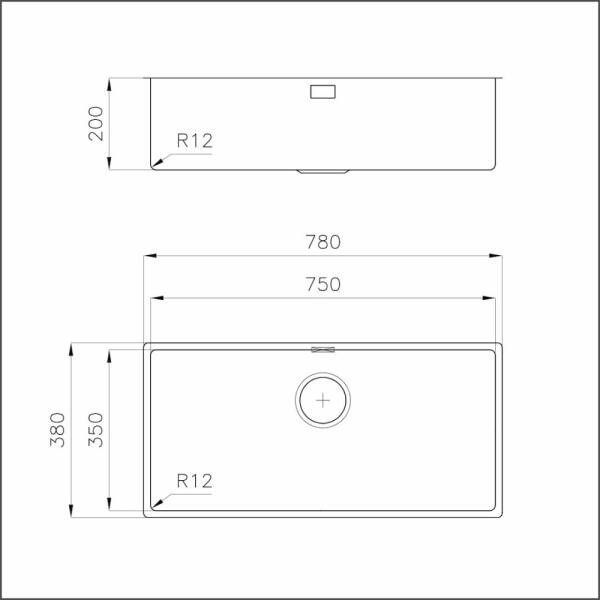 Foster 3137850 Lavello 1 vasca sottotop 78 x 38 inox spazzolato - immagine 3