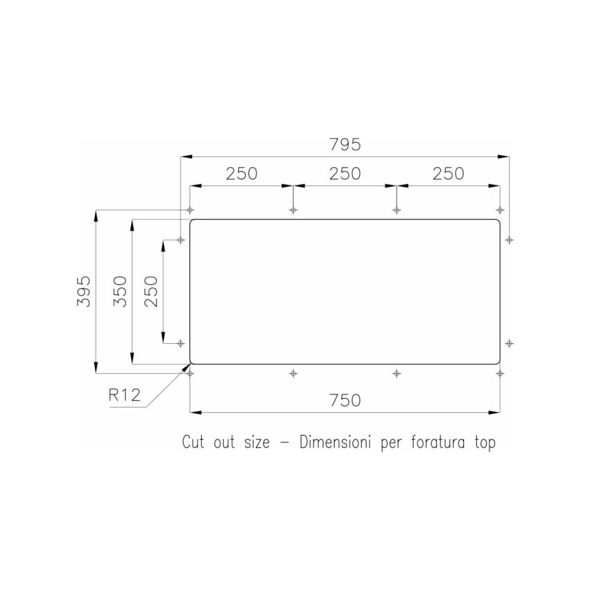 Foster 3137850 Lavello 1 vasca sottotop 78 x 38 inox spazzolato - immagine 2