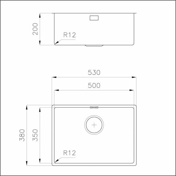 Foster 3135850 Lavello 1 vasca sottotop 53 x 38 inox spazzolato - immagine 3