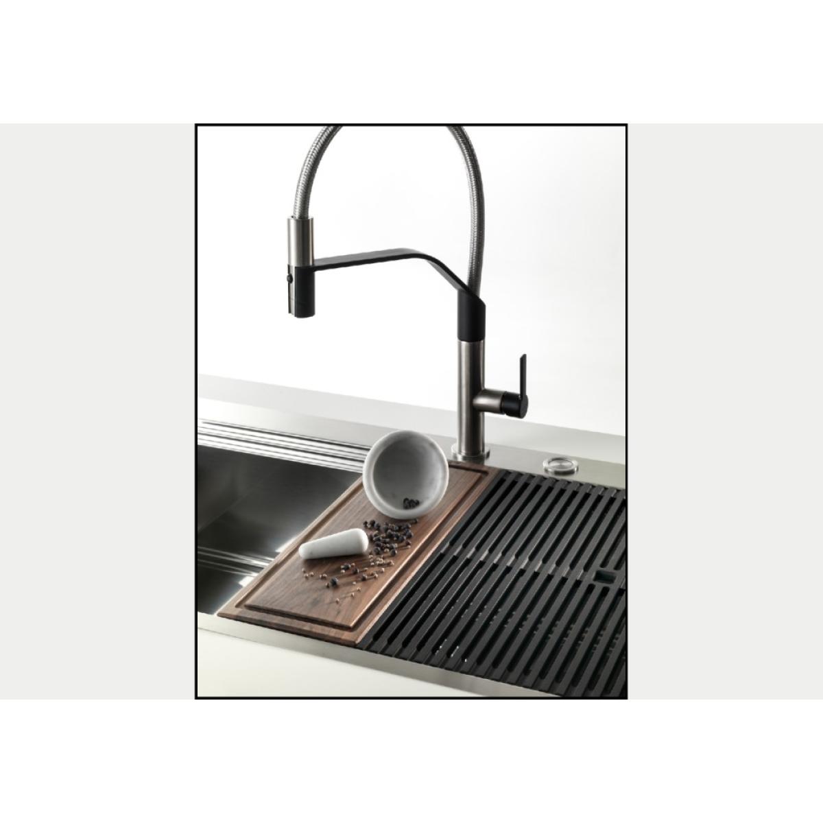 Foster 1040851 Milanello Workstation Lavello sottotop 1 vasca dx e gocciolatoio sx cm 79 x 47 inox spazzolato con 2 griglie in dotazione - immagine 4