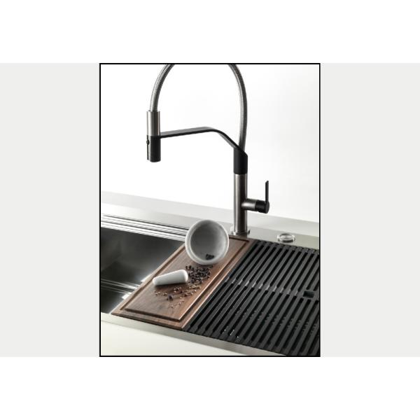 Foster 1040851 Milanello Workstation Lavello sottotop 1 vasca dx e gocciolatoio sx cm 79 x 47 inox spazzolato con 2 griglie in dotazione - immagine 4