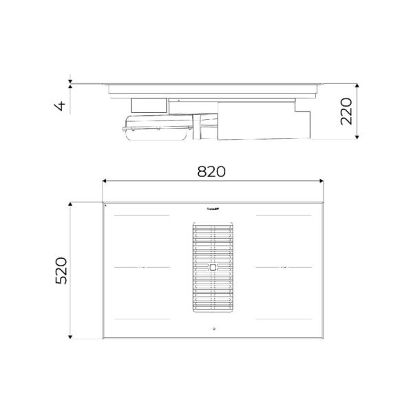 Foster 7392246 Arya Piano cottura a induzione cm 82 con cappa integrata vetroceramica nero - immagine 4