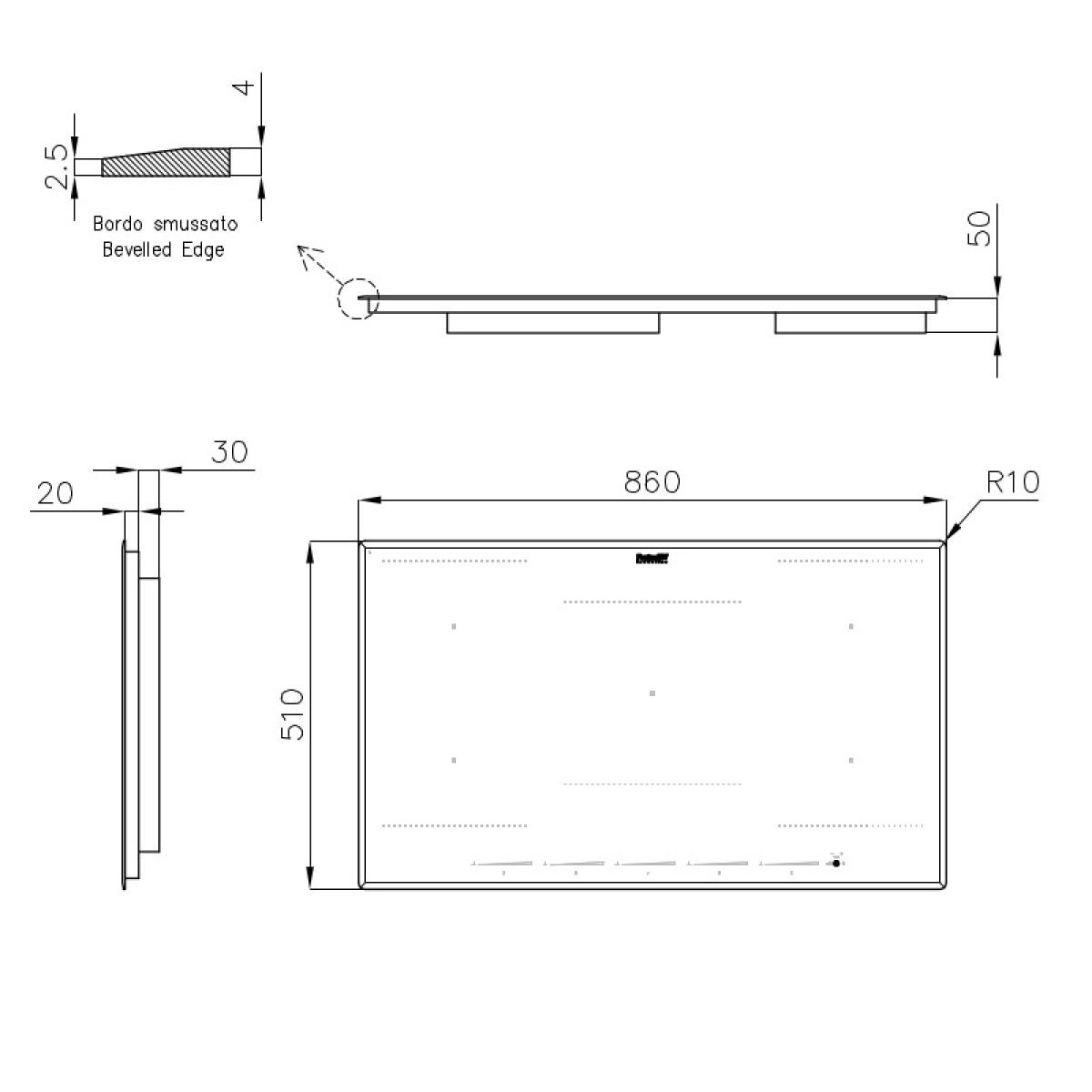 Foster 7384646 Piano Cottura Induzione In Vetroceramica Nero 5P Da 86 Cm - immagine 2
