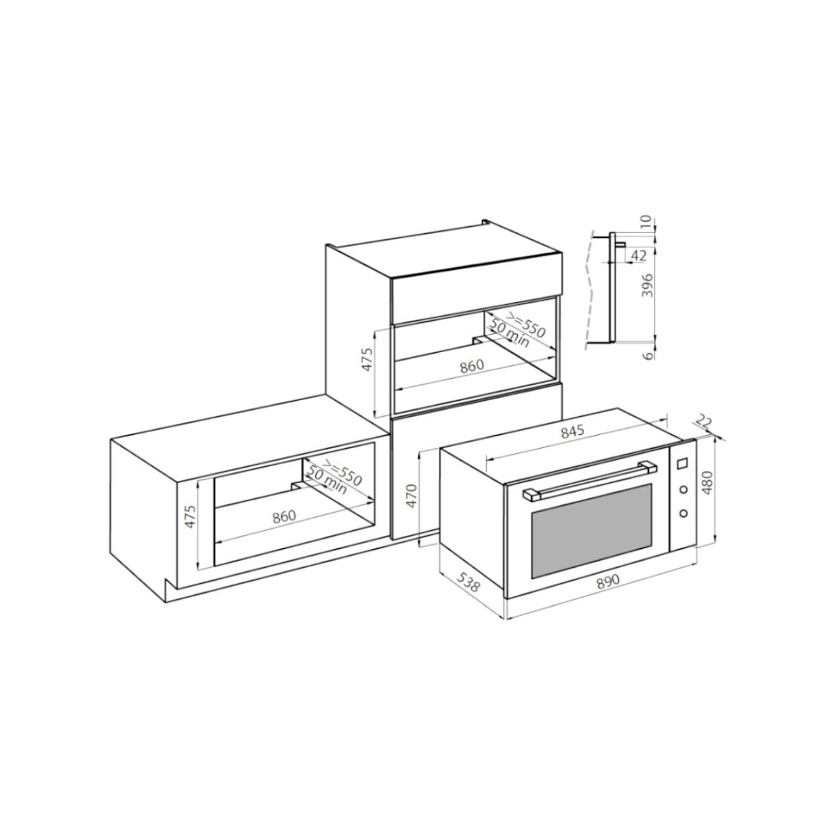 Foster 7107646 Fl Forno elettrico multifunzione cm 90 inox GUN METAL - immagine 2