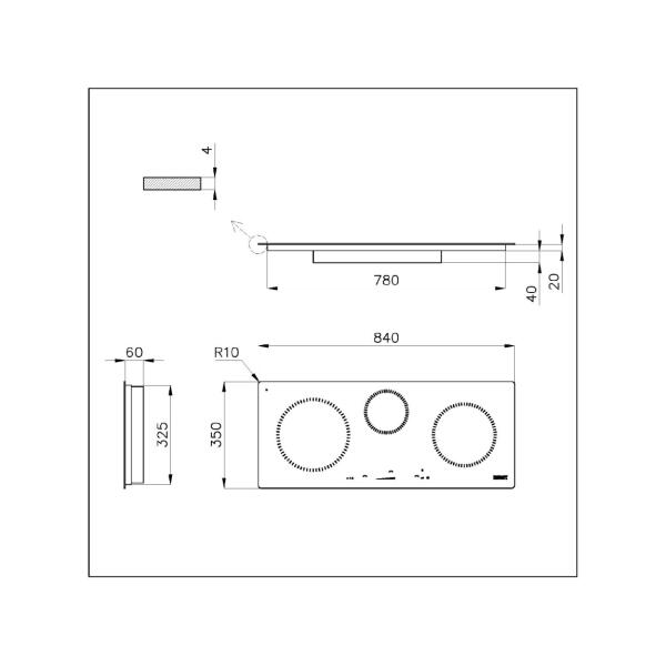 Foster 7374300 S1000 Piano cottura a induzione 3 zone cm 84x35 vetroceramica nero - immagine 3