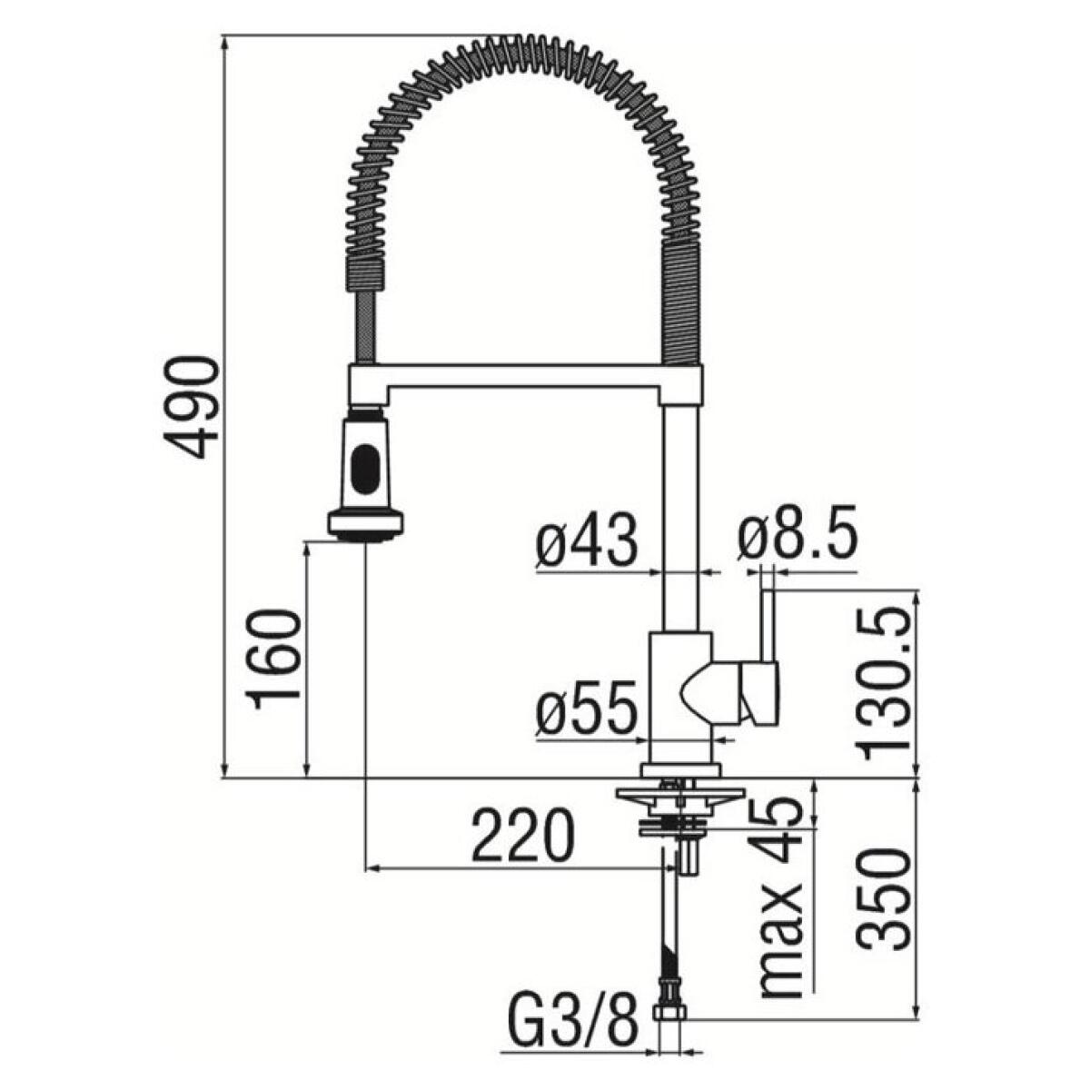 Nobili LV00300/3CR Miscelatore Live cucina con doccetta cromo - immagine 2