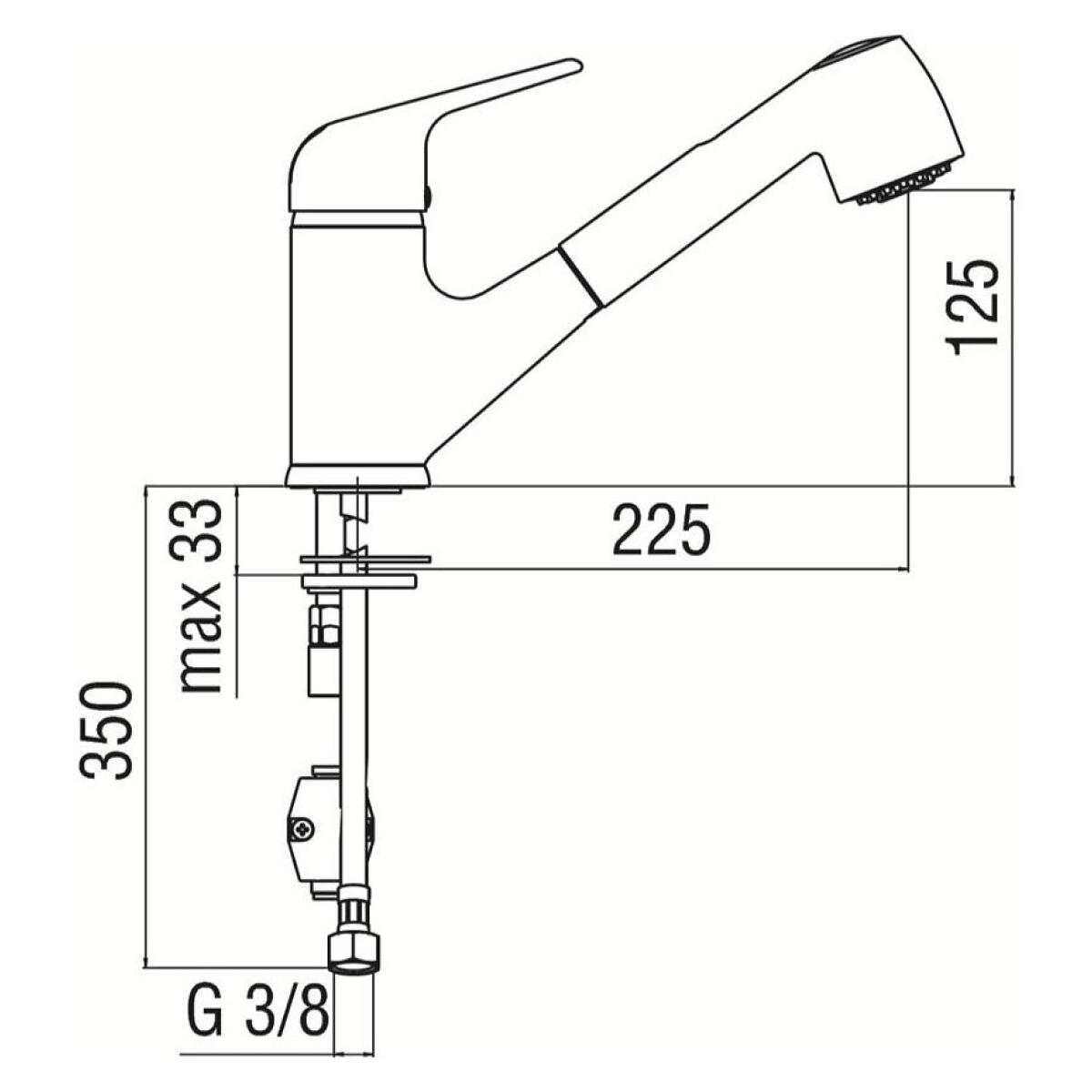 Nobili MJ16117CR Miscelatore Mistral Junior cucina monocomando con doccetta cromo - immagine 2
