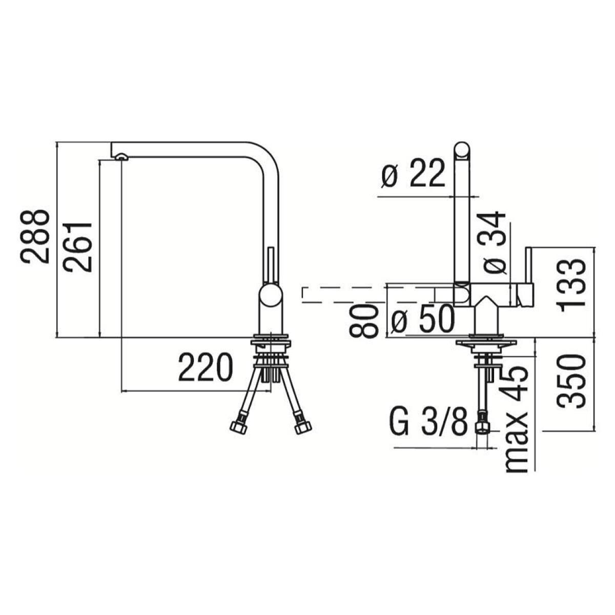 Nobili Miscelatore Acquerelli AQ93114CR cucina sottofinestra cromo - immagine 2