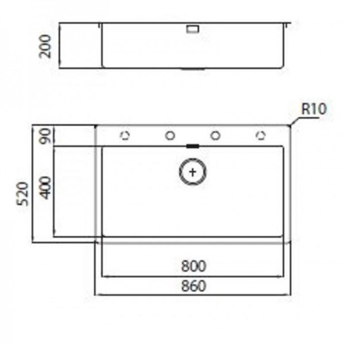 FOSTER 3367050 Lavello 1 vasca 86x52cm S4001 Filotop-sopratop Acciaio - immagine 2