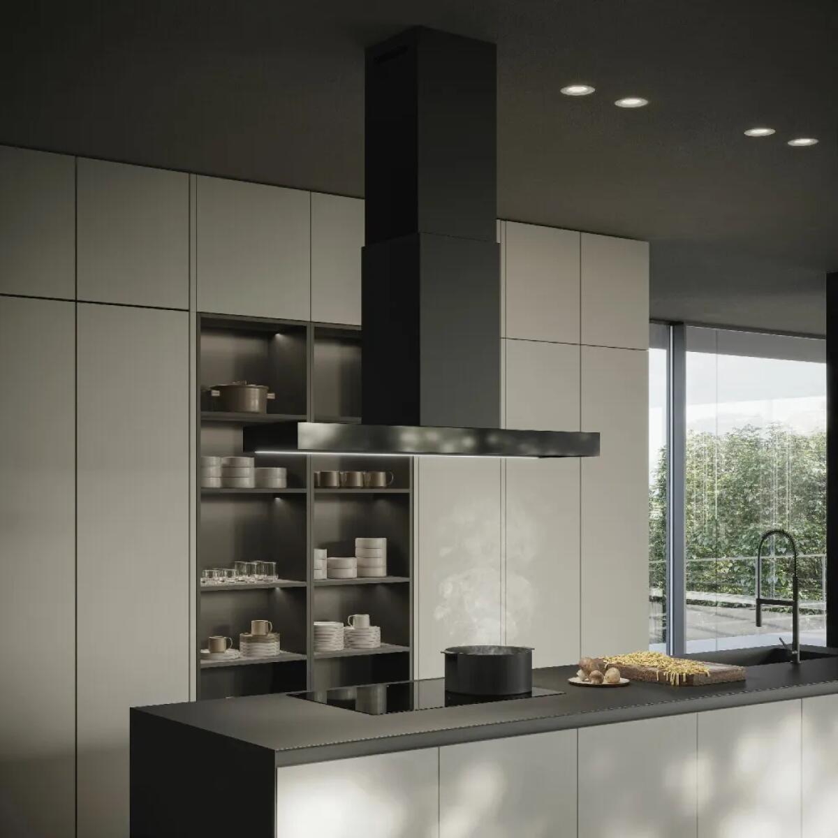 Elica HAIKU DRY ISLAND BLRO/A/120x32 Cappa isola cm 120 nero effetto ruvido - immagine 4