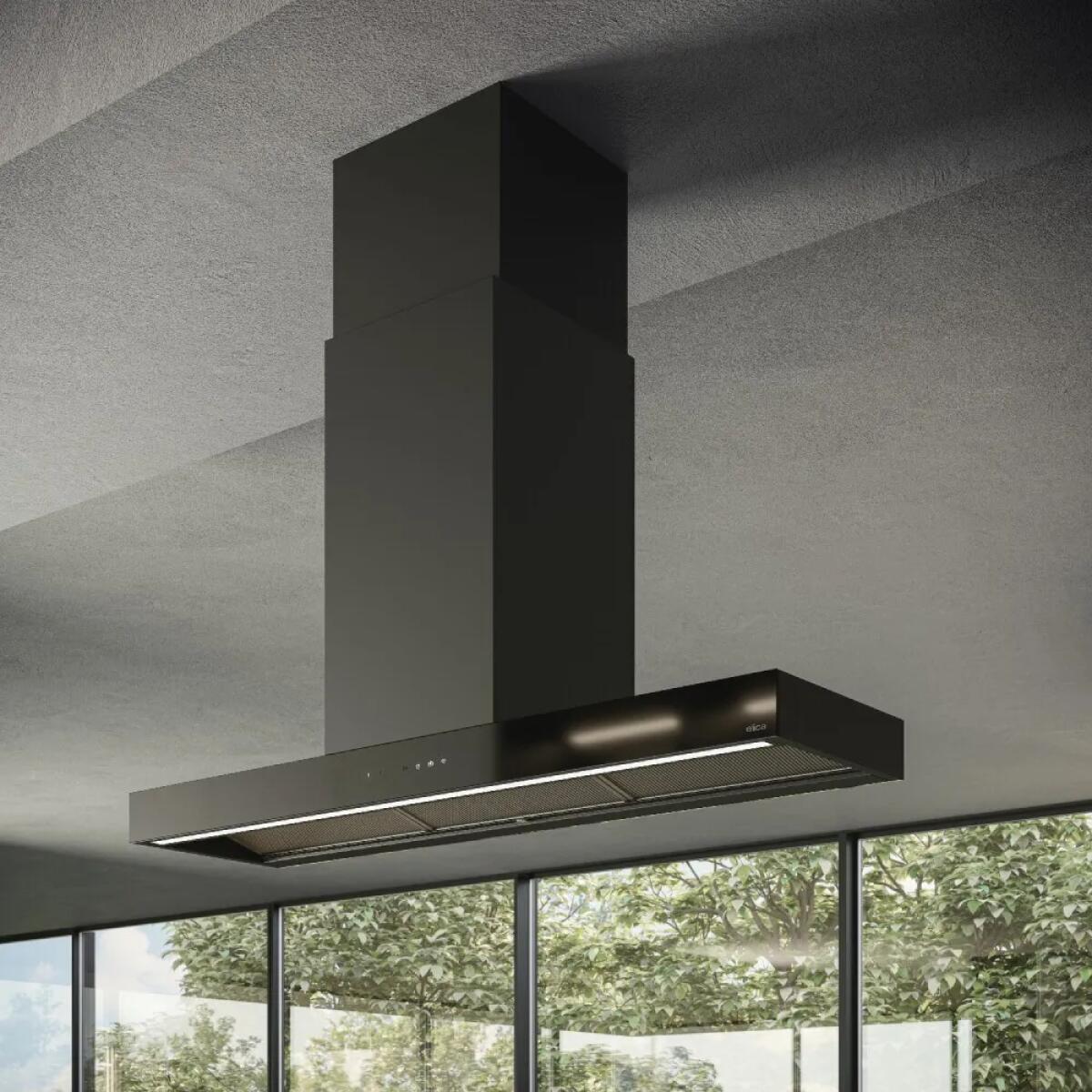 Elica HAIKU DRY ISLAND BLRO/A/120x32 Cappa isola cm 120 nero effetto ruvido - immagine 5