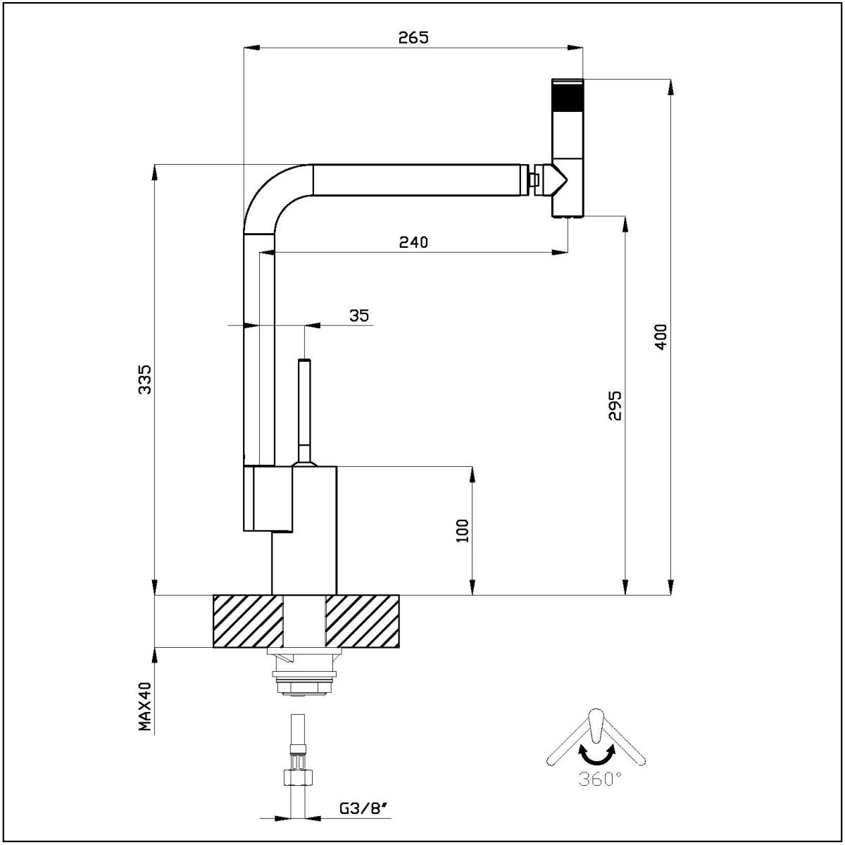 Foster 8549 000 Monza Miscelatore Monocomando Cucina Cromato con Comando joystick e Canna orientabile - immagine 2