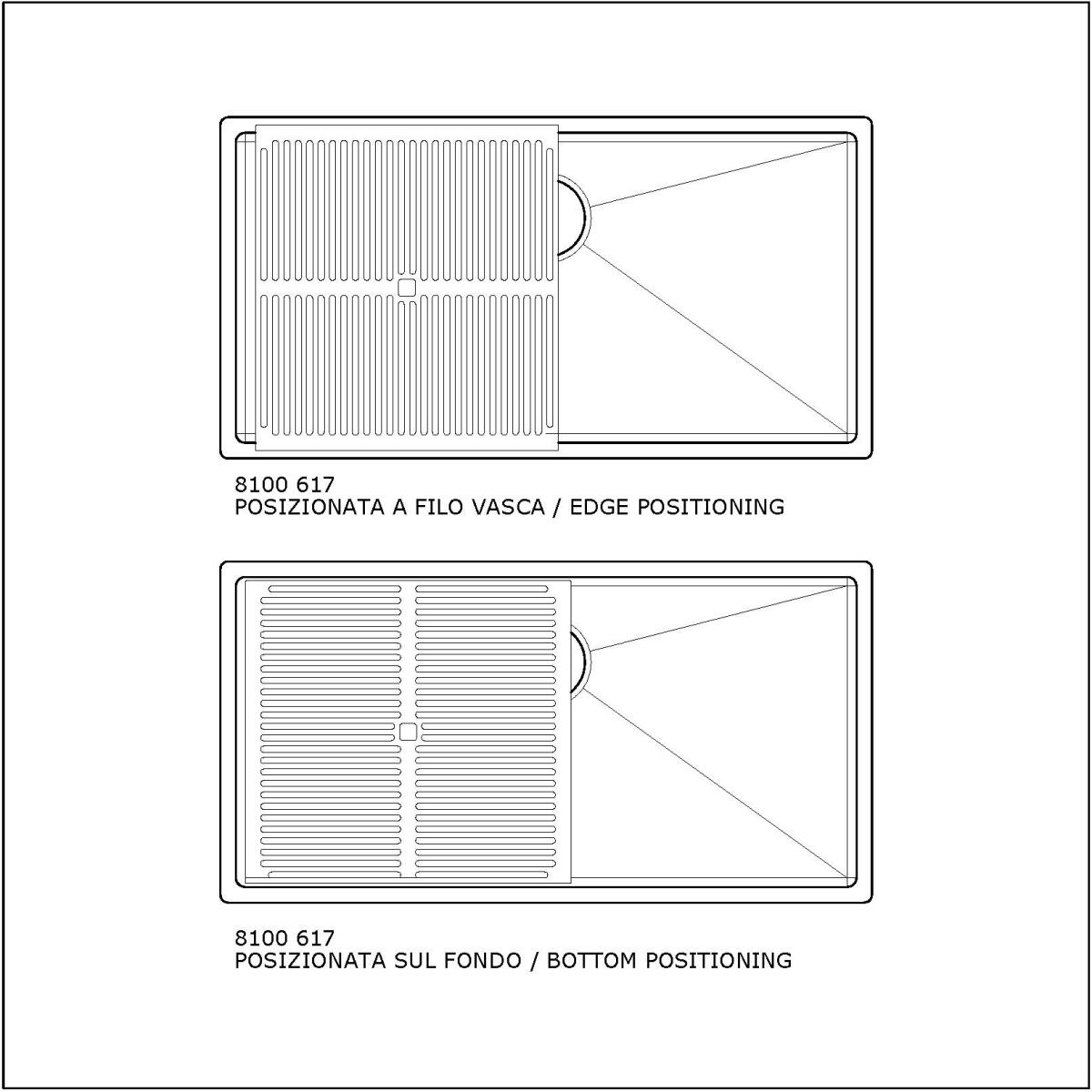 Foster 1718050 Quadra R12 Lavello 1 vasca sopratop filotop 84 x 44 cm inox - immagine 2