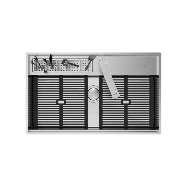 Foster 3780000 Galante Lavello 1 vasca sottotop 86 x 52 con canalino inox - immagine 3