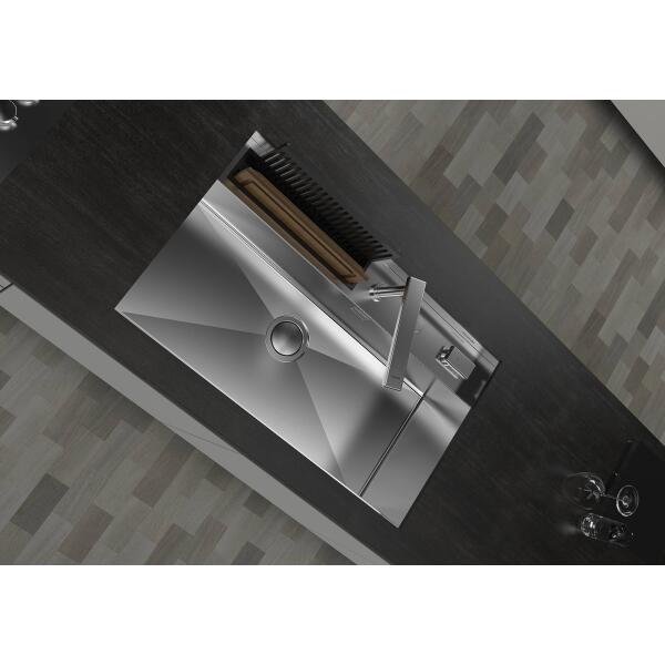 Foster 3780000 Galante Lavello 1 vasca sottotop 86 x 52 con canalino inox - immagine 6