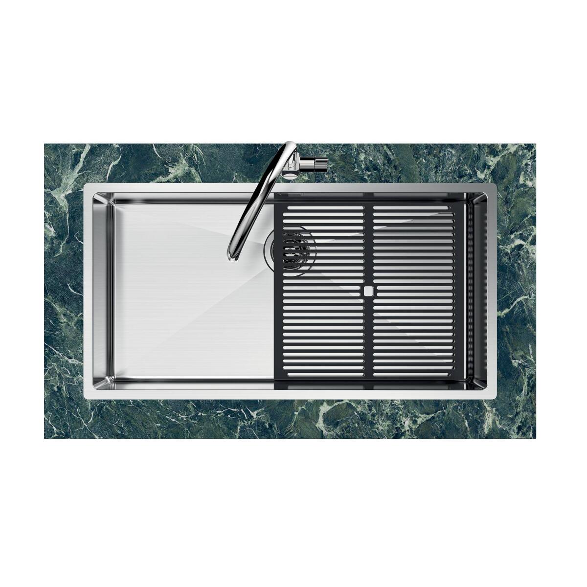 Foster 1718050 Quadra R12 Lavello 1 vasca sopratop filotop 84 x 44 cm inox - immagine 5