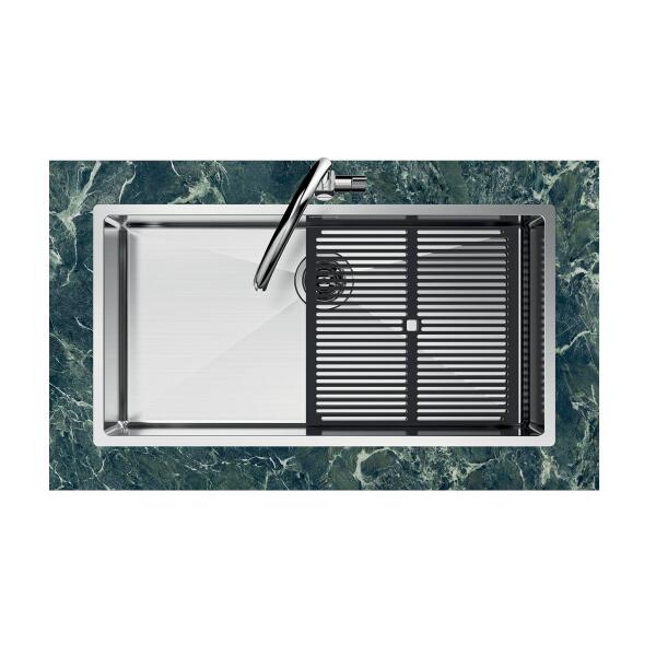 Foster 1718050 Quadra R12 Lavello 1 vasca sopratop filotop 84 x 44 cm inox - immagine 5