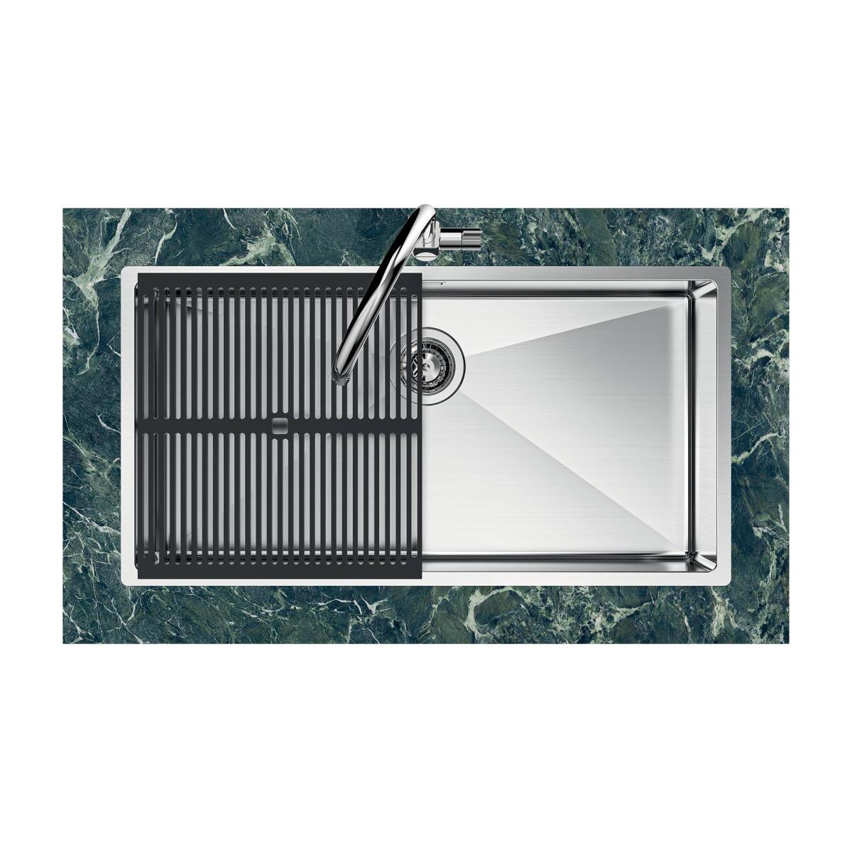 Foster 1718050 Quadra R12 Lavello 1 vasca sopratop filotop 84 x 44 cm inox - immagine 4