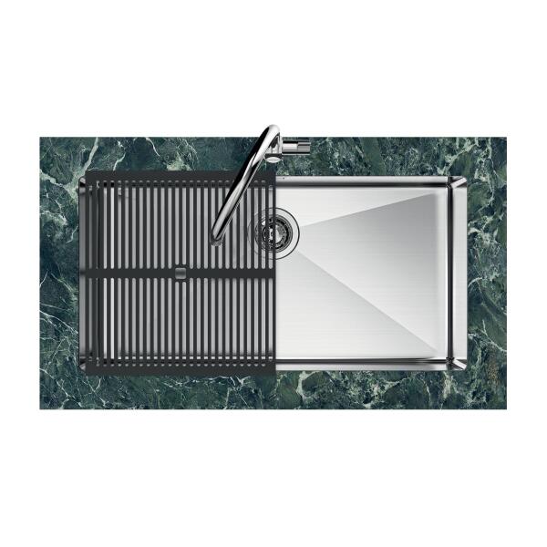 Foster 1717856 Quadra R12 Lavello 1 vasca sottotop 75 x 44 cm Gun Metal - immagine 4