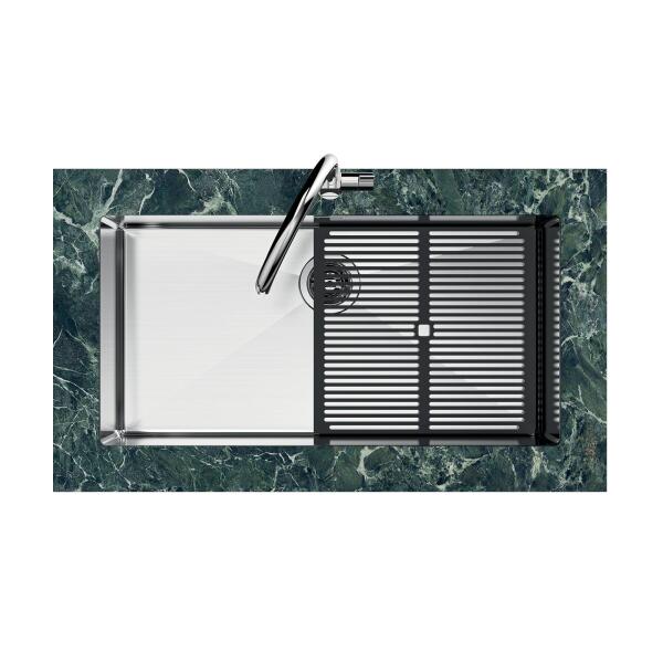 Foster 1717856 Quadra R12 Lavello 1 vasca sottotop 75 x 44 cm Gun Metal - immagine 3